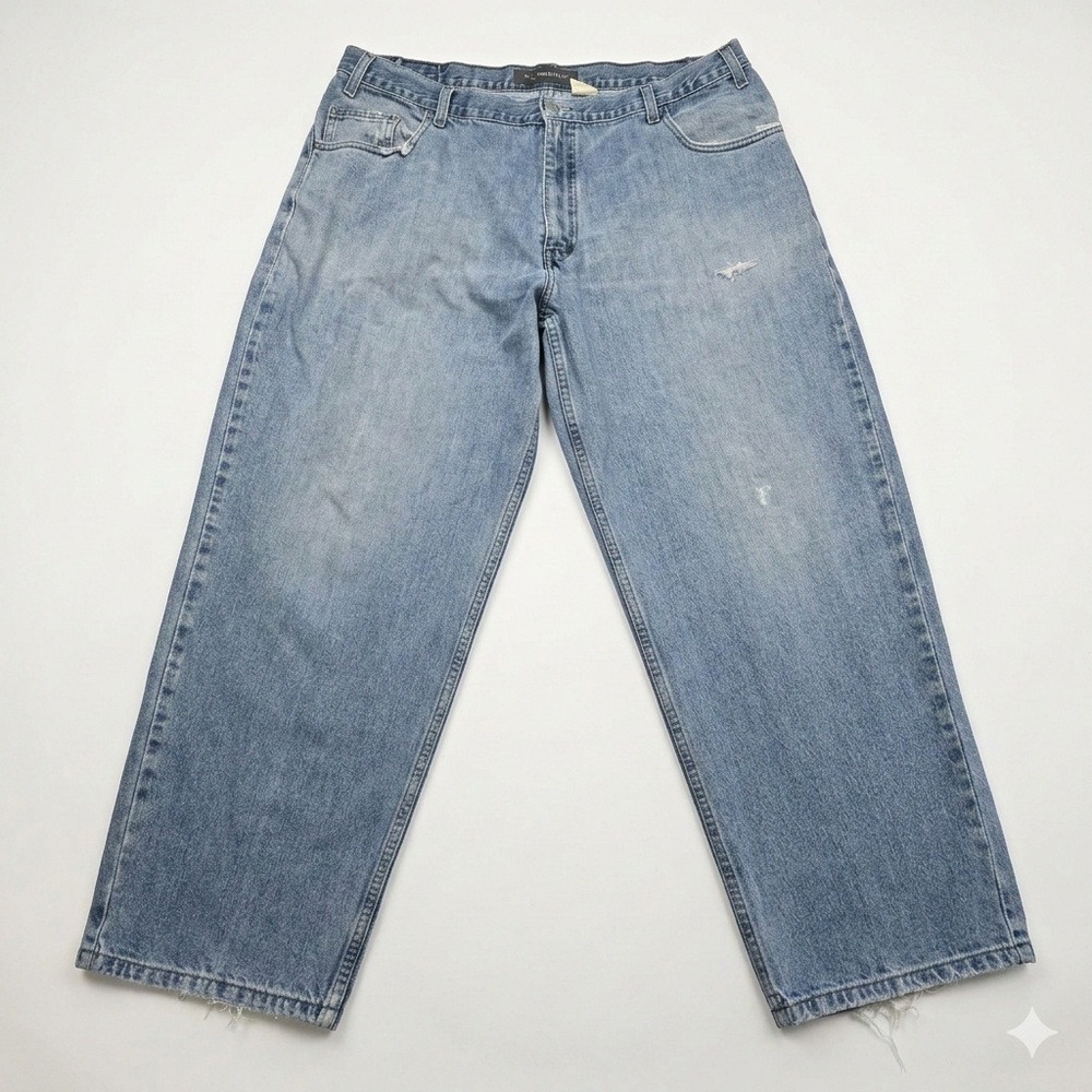 VTG Levi's SilverTab Baggy Fit Jeans Mens 40x30 Light Wash Distressed Skater Y2K